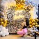 The shimmering sequins and the chic colour scheme creates a vibrant birthday party ambience