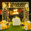 A breathtaking outdoor dinner at Manesar Rosa Sangeet, where fairy lights illuminate the night and create an atmosphere of bliss.