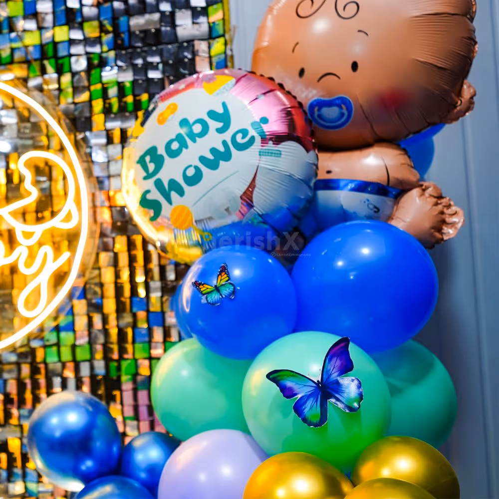 The combination of vibrant balloons and dazzling lights brings an element of fun and excitement, making your celebration truly unforgettable.