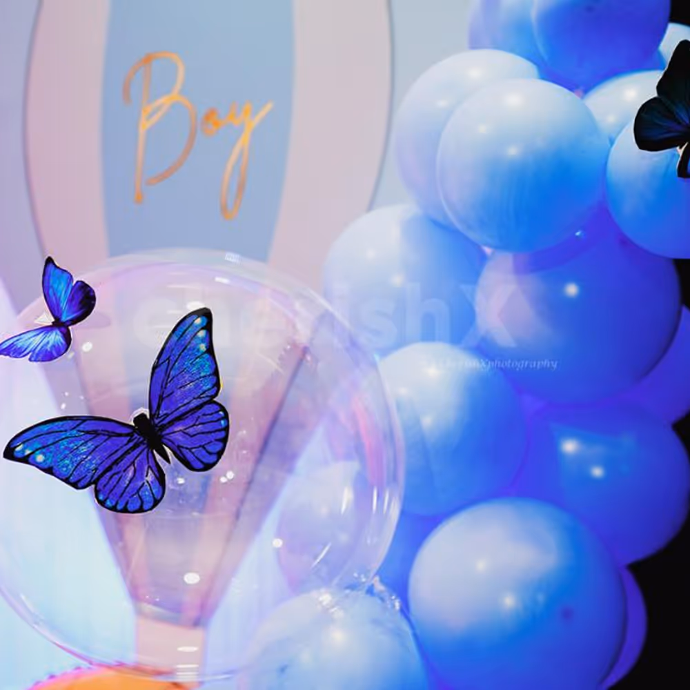 The ethereal beauty of transparent bubble balloons radiates an atmosphere of joy and anticipation.