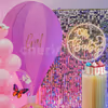 Experience the blissful ambience created by a harmonious mix of pink and blue bubble balloons, symbolizing the arrival of your precious little one.