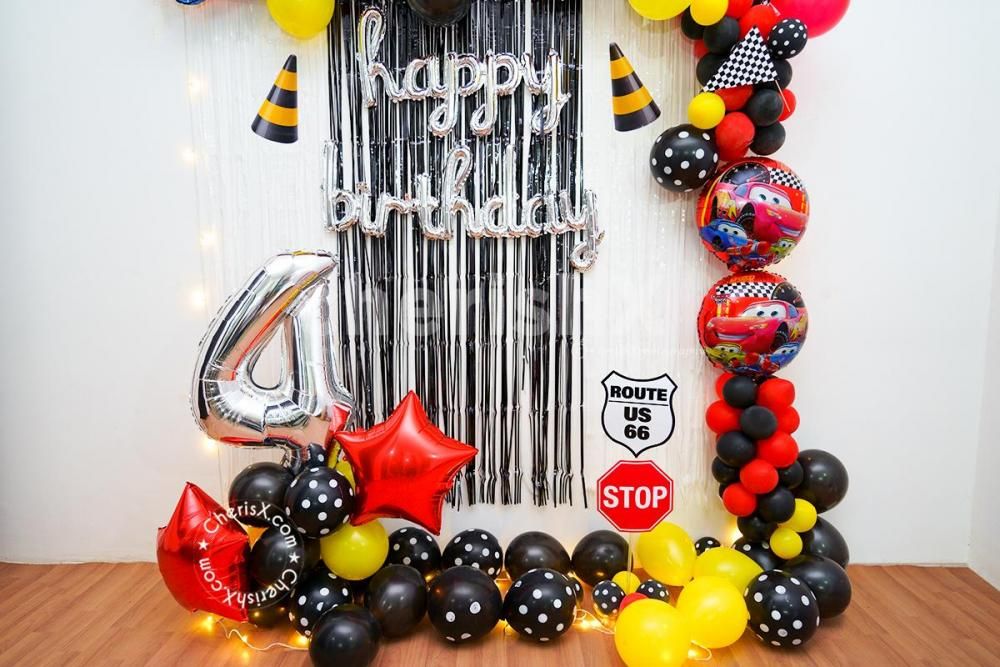 Arrange a fun birthday party for your kid with CherishX's Mcqueen themed birthday decor!