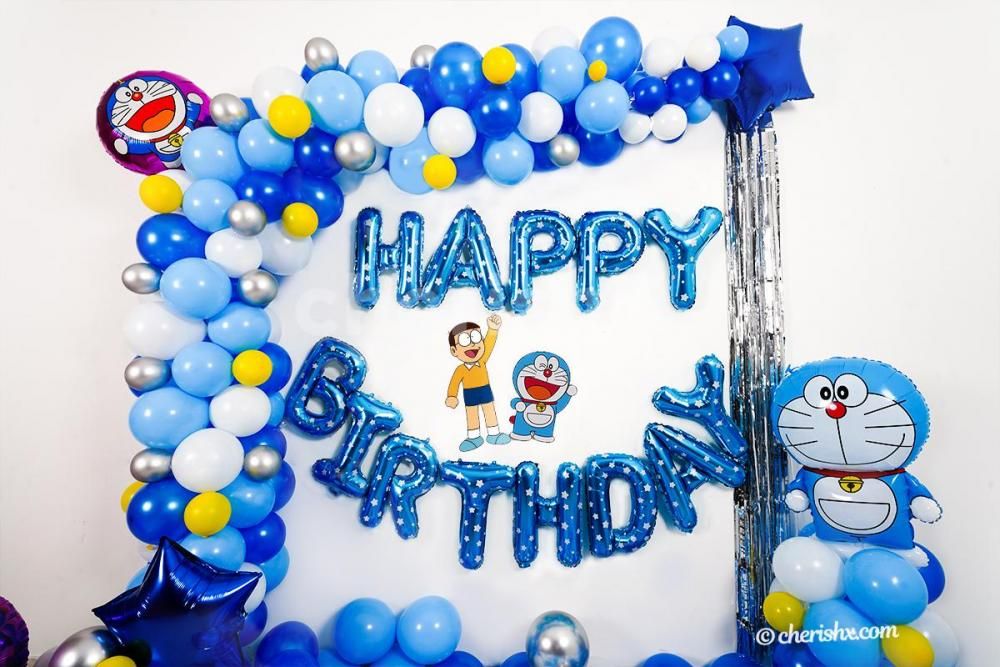 Surprise your kid on 1st birthday with CherishX's Adorable Doaremon Themed Birthday Decor!