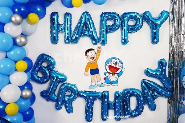 Celebrate your child's birthday with CherishX's Doraemon Themed Birthday Decor!