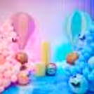 A whimsical Parachute Pitter Patter-themed Baby Shower decoration.