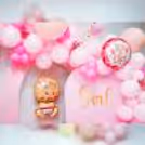 Our charming rosebud-inspired decorations add more playfulness and cuteness with foil balloons.