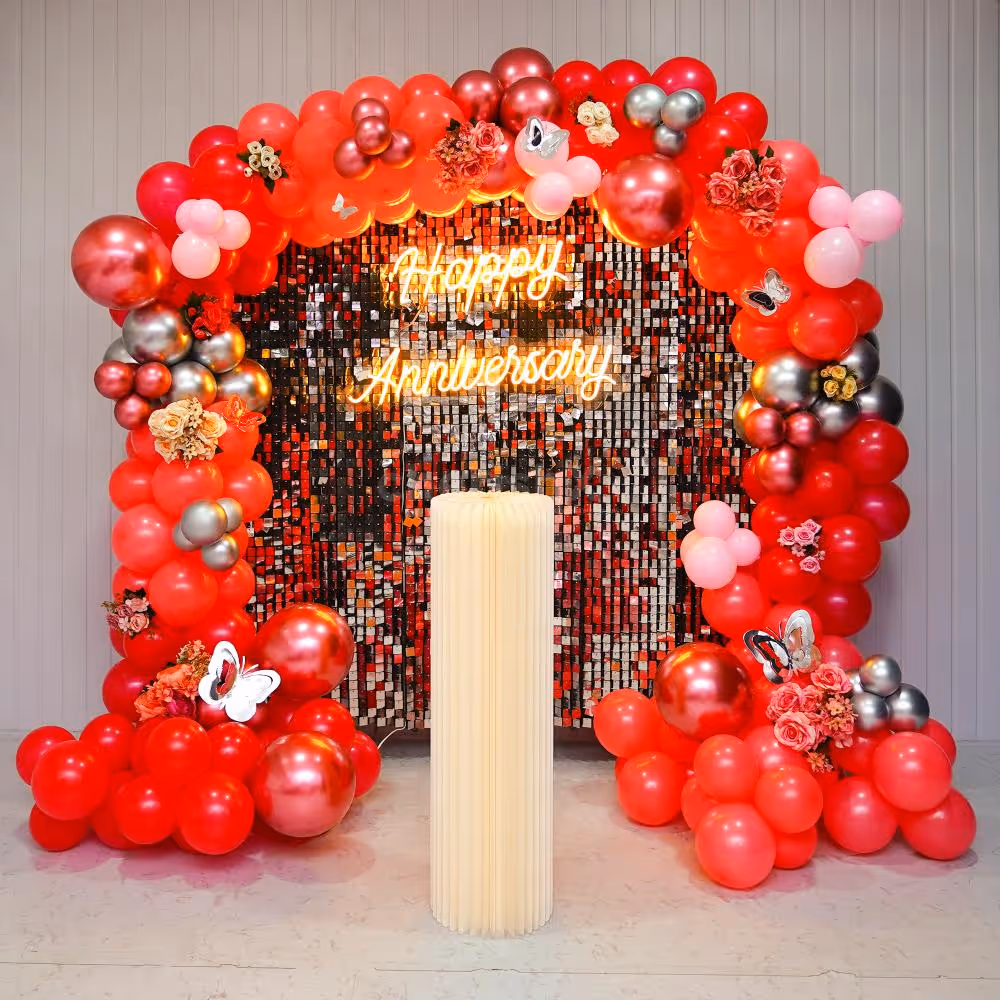 A Celebration of Love and Togetherness with our special and dazzling silver sequin panel.