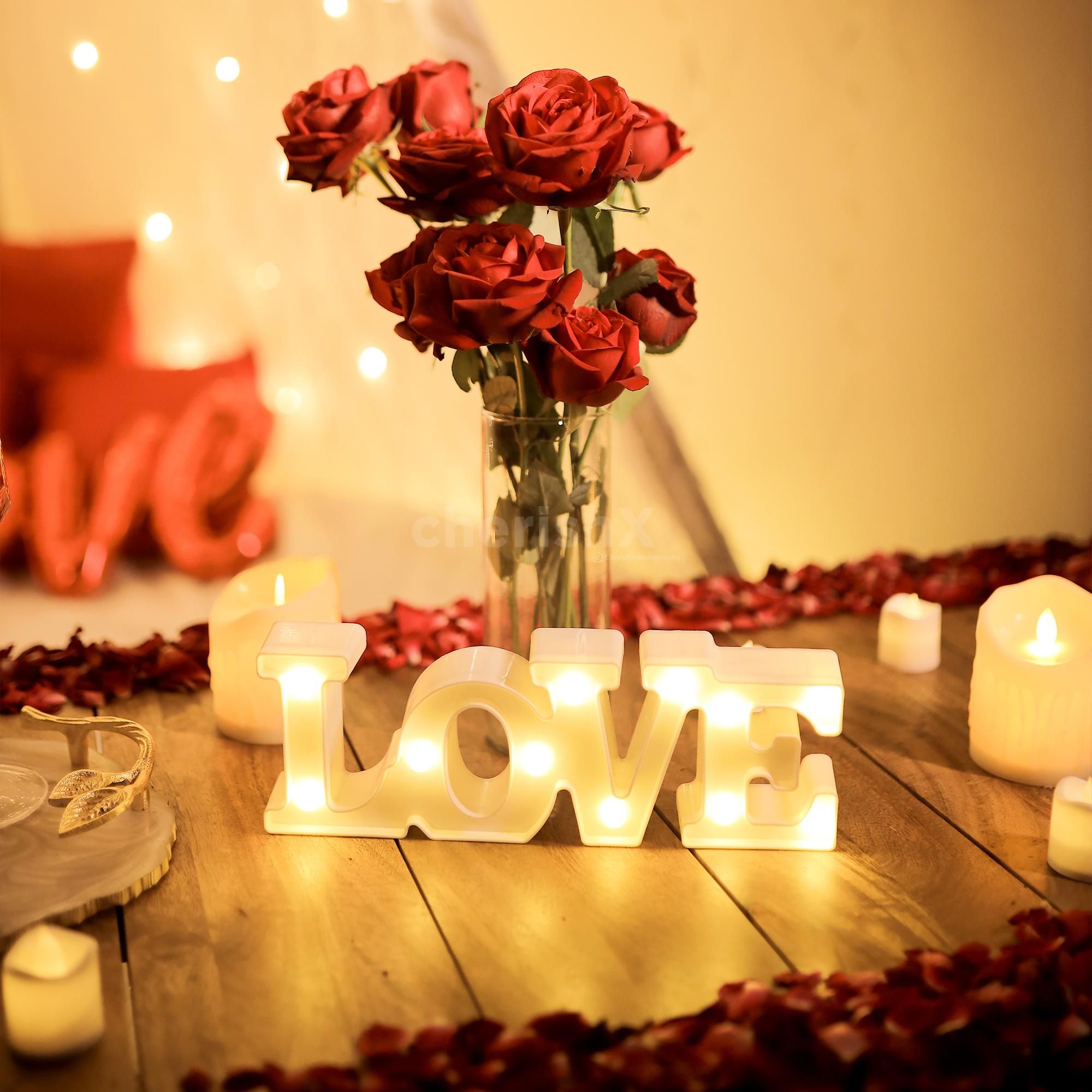 Set the mood for a love dinner filled with love and light.