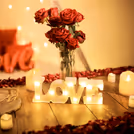 Set the mood for a love dinner filled with love and light.