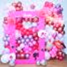 Enchanting and Glamorous Barbie theme birthday decor comes with pastel pink, magenta, and white balloons.