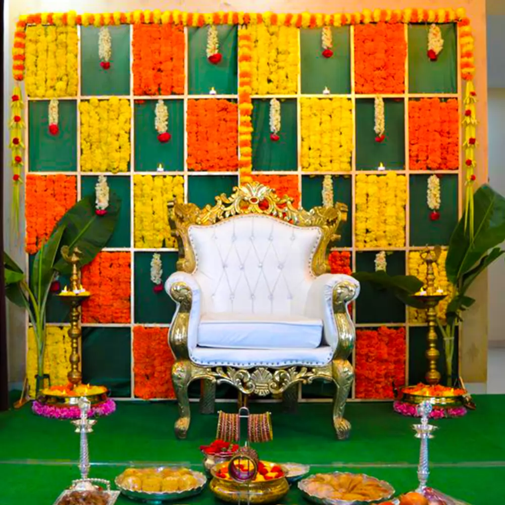 Stage Decoration Simple Seemantham Decoration Ideas At Home