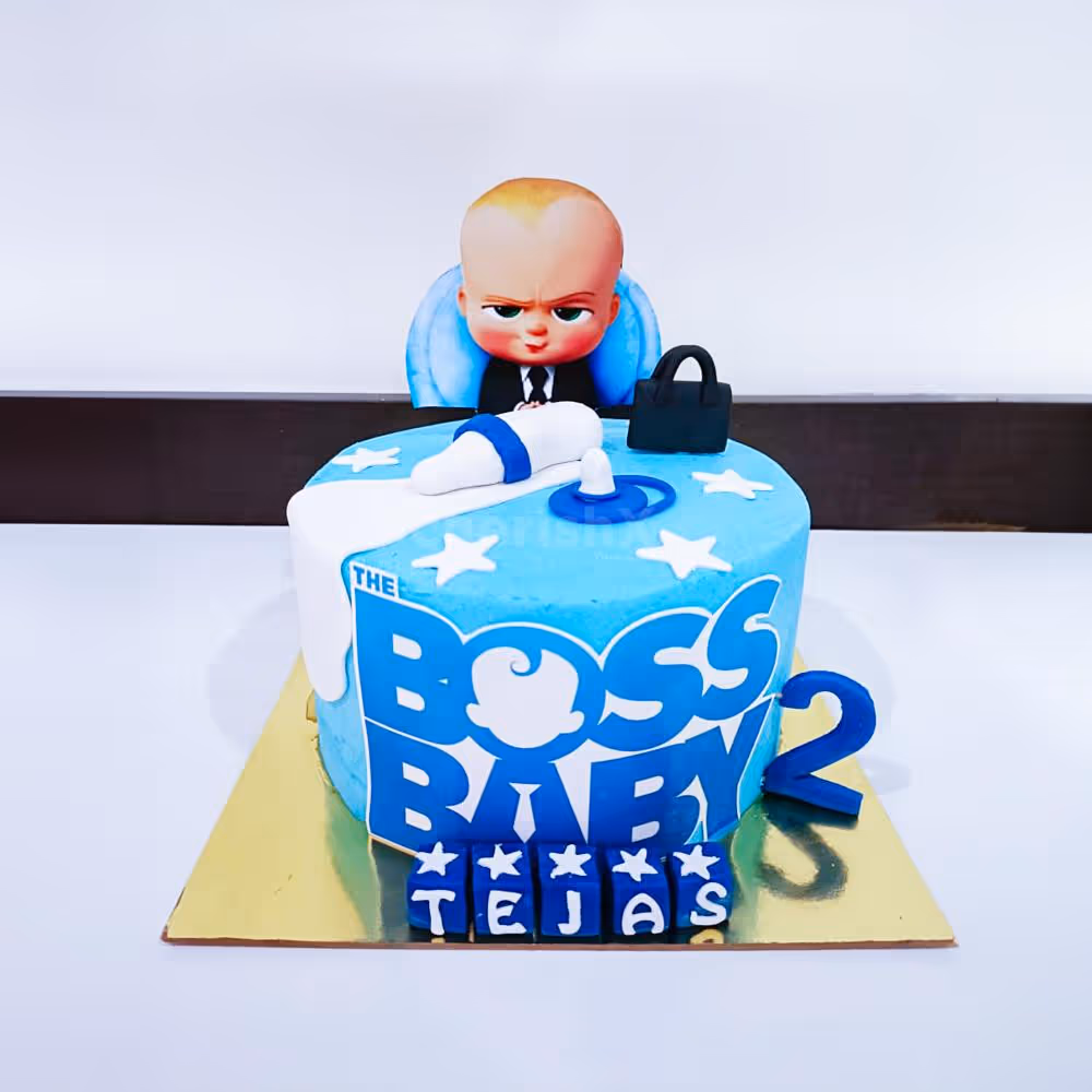 Celebrate your Kid's birthday with a Boss Baby Fondant Cake.