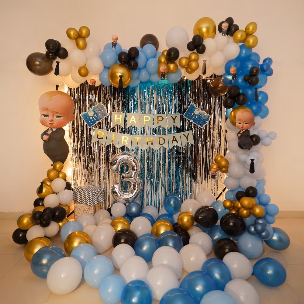 Let your child have a wonderful party by booking CherishX's Boss Baby Theme Decor