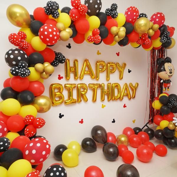 Plan your child's birthday with CherishX's Mickey Mouse Birthday Theme Decor!