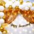 Experience the magic of togetherness like never before with our fairylike backdrop adorned with white and golden frills.