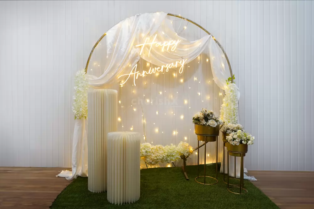 Host Your Anniversary Celebration with our Floral Ring Decorations