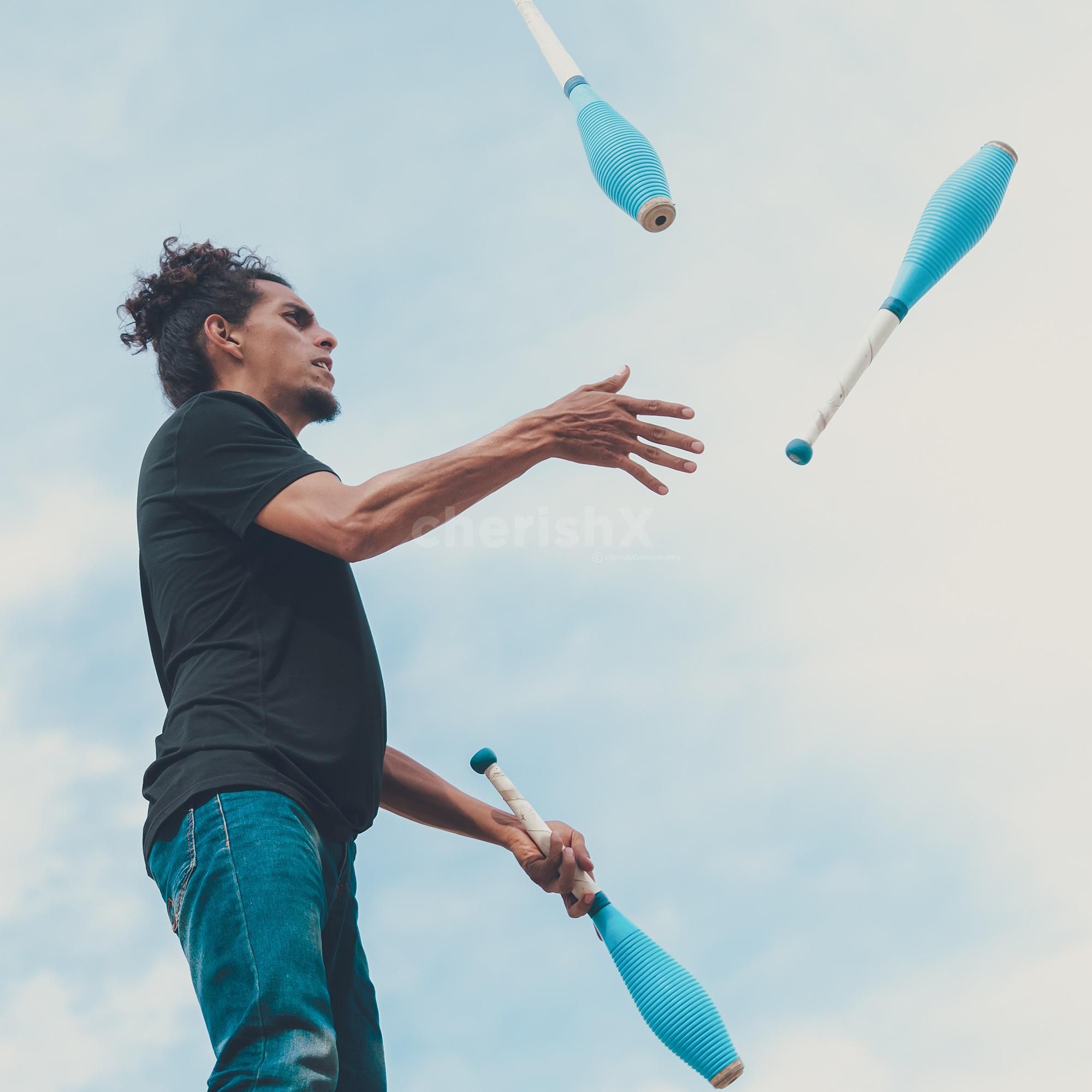This Juggler Artist is a total hit at the party with their props.