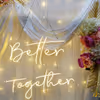 Better Together Neon Light and White Net Cloth Backdrop.