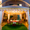 Immerse in a world of enchantment with Fountain Side Gazebo Dining at Umrao.
