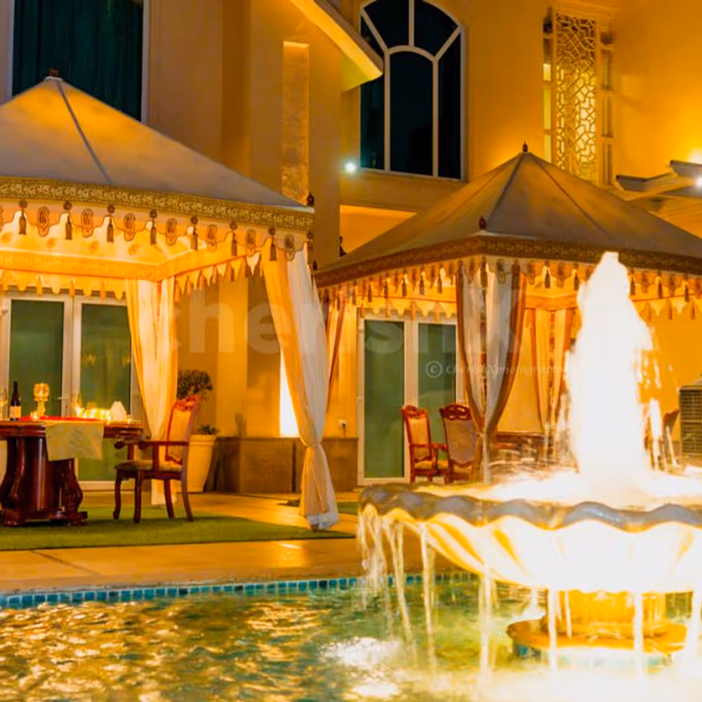 Lush gardens, serene fountains, and a world of conversation and shared meals await your journey of togetherness.