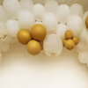Make your celebrations extra special with our stunning Arch of Balloons featuring White Latex and Golden Chrome Balloons.