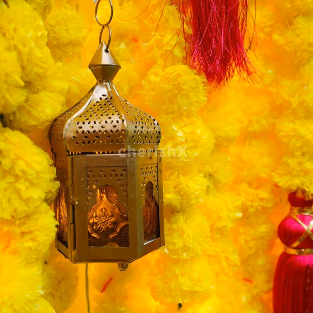 Featuring dream catchers, paper lanterns, & small brass lamps that weave together a tapestry of spirituality and elegance.