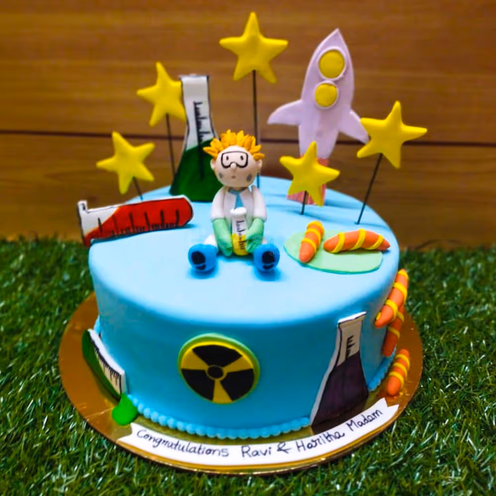 Introducing Our Science Theme Fondant Cake for all the little science enthusiasts.