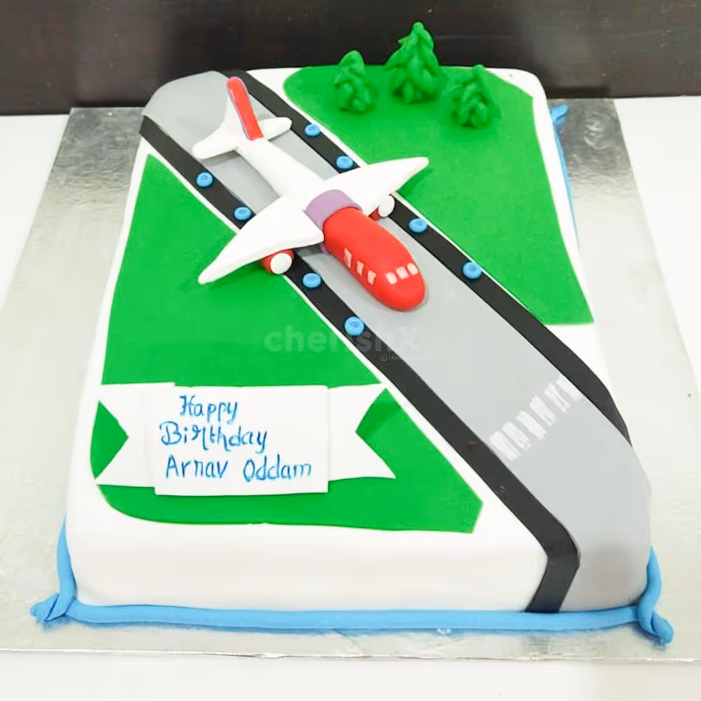 Prepare for a celebration that reaches new heights with our exceptional Coolest Aeroplane Theme Fondant Cake.