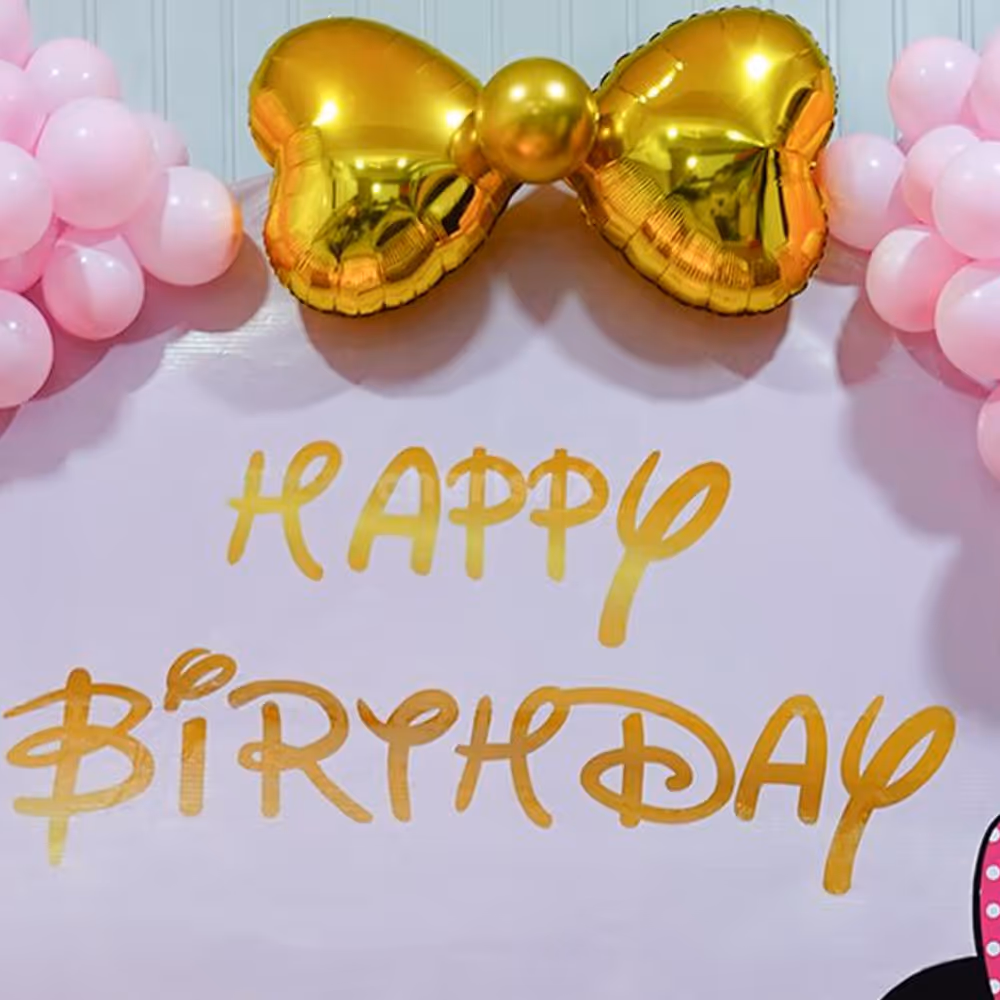 A space adorned with pink pastel balloons