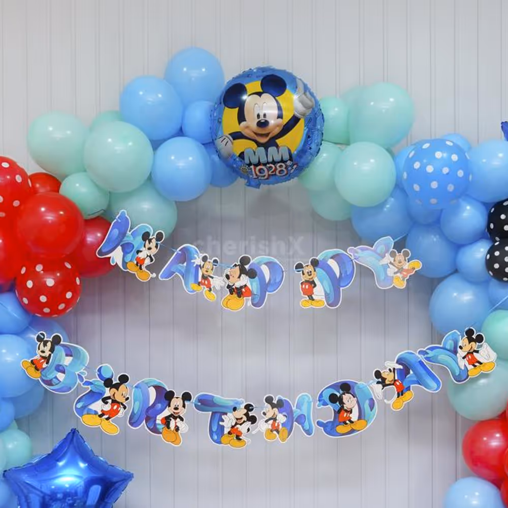 Our Sparkling Blue Balloon Decoration sets the stage with a burst of color that includes soothing blue, fresh green, and vibrant red balloons.