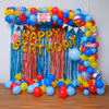 Experience the Carnival Balloon Decoration with Colorful Balloon Arch.