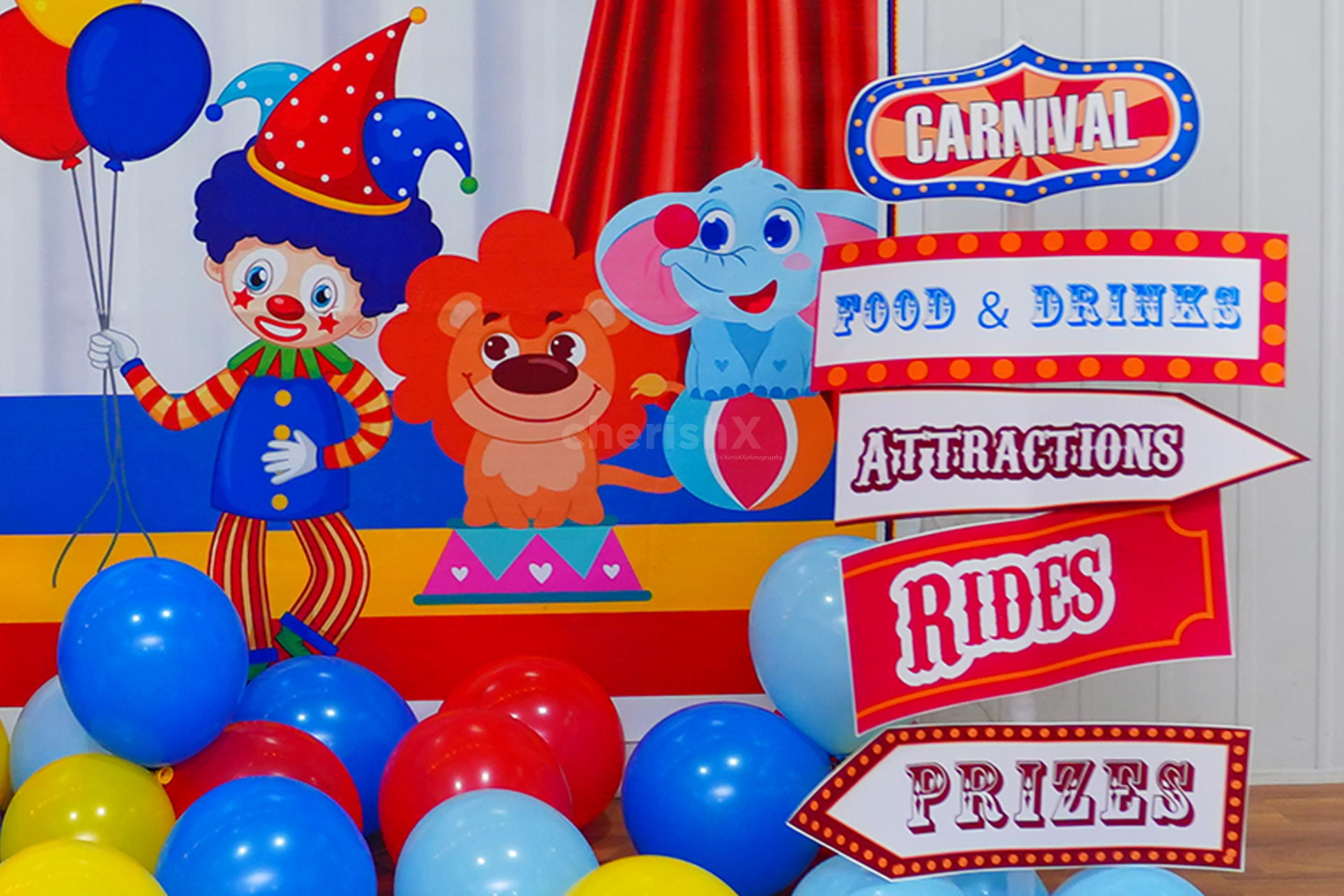 Celebrate with Confetti Balloons and Cursive Bunting.
