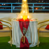 LED lights, hanging lamps, and surprise-filled wooden creations add a touch of romance to your special date.