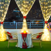 Our enchanted open-air setup with flickering candles and pixel lights creates a magical aura.