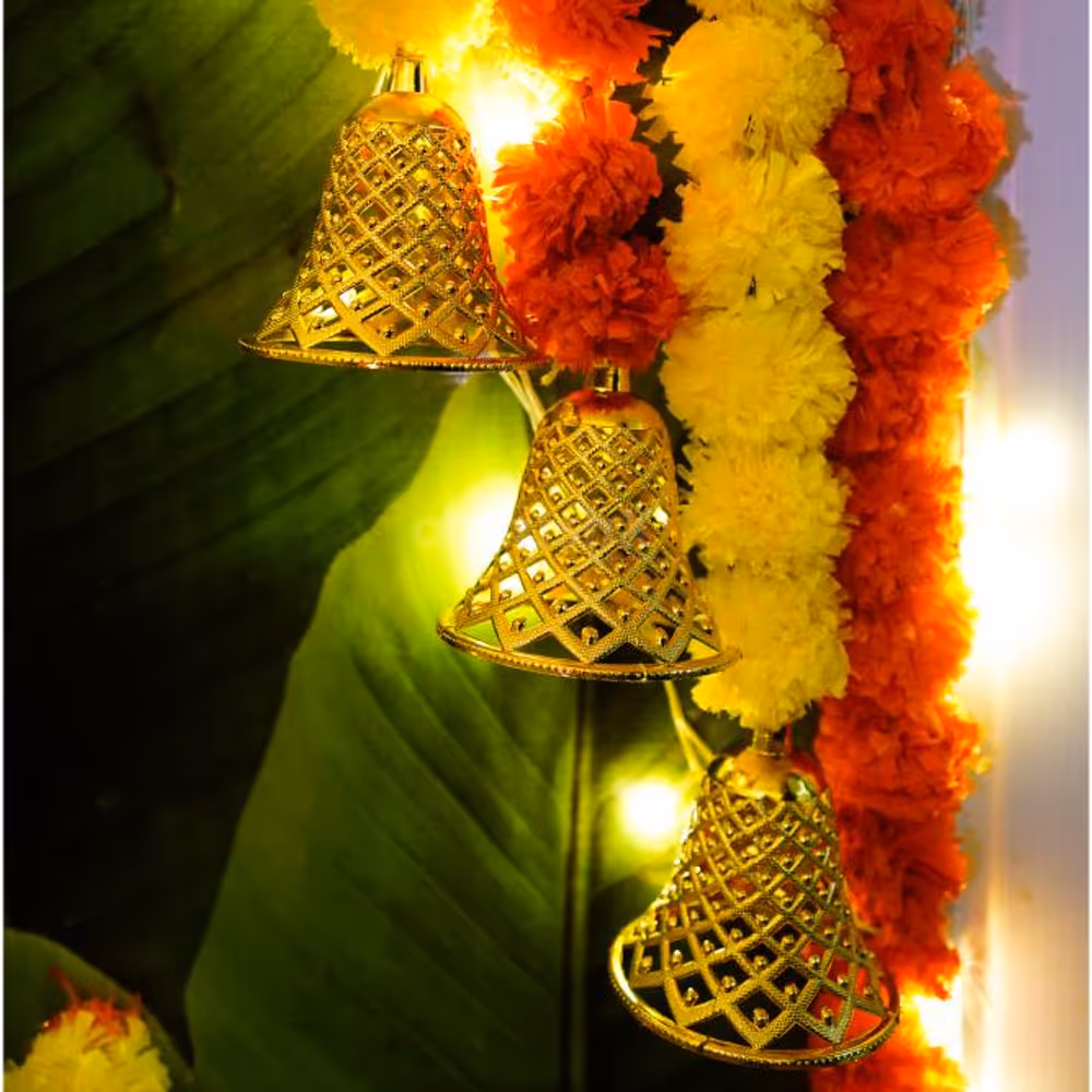 Let the lotus cutouts and yellow tassels grace your space with their delicate elegance.