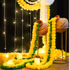 Craft your sacred space with our carefully designed decoration stand adorned with golden bells, fragrant flowers, and charming pom-poms.