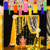 Elevate your Diwali or Navratri décor with our Garland-themed backdrop, a versatile beauty that adapts to any celebration.