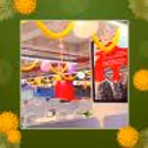 A cluster of colourful paper lanterns, showcasing a lively workstation decoration for Diwali.
