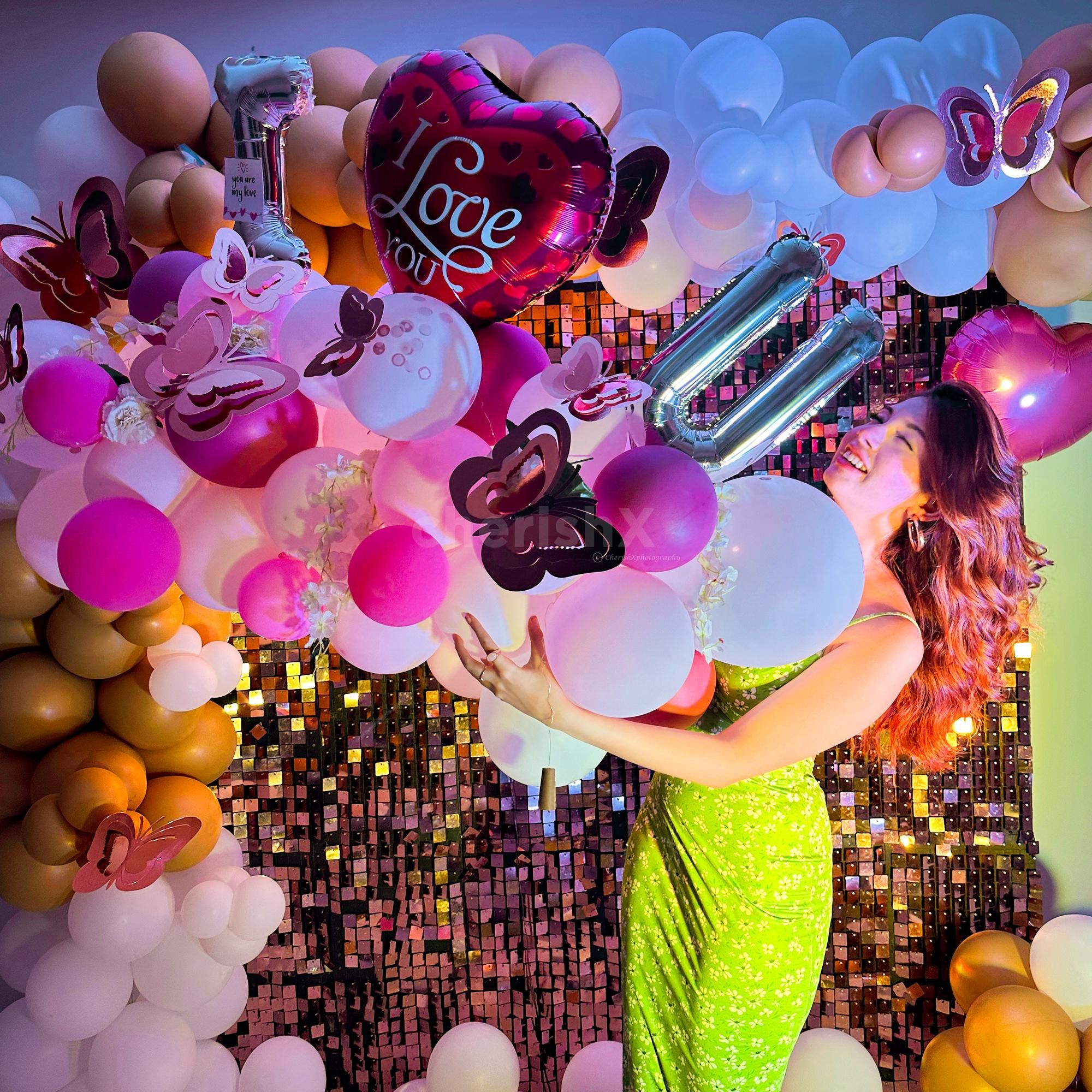 Our pink heart foil balloon adds a heartfelt touch to your birthday party.