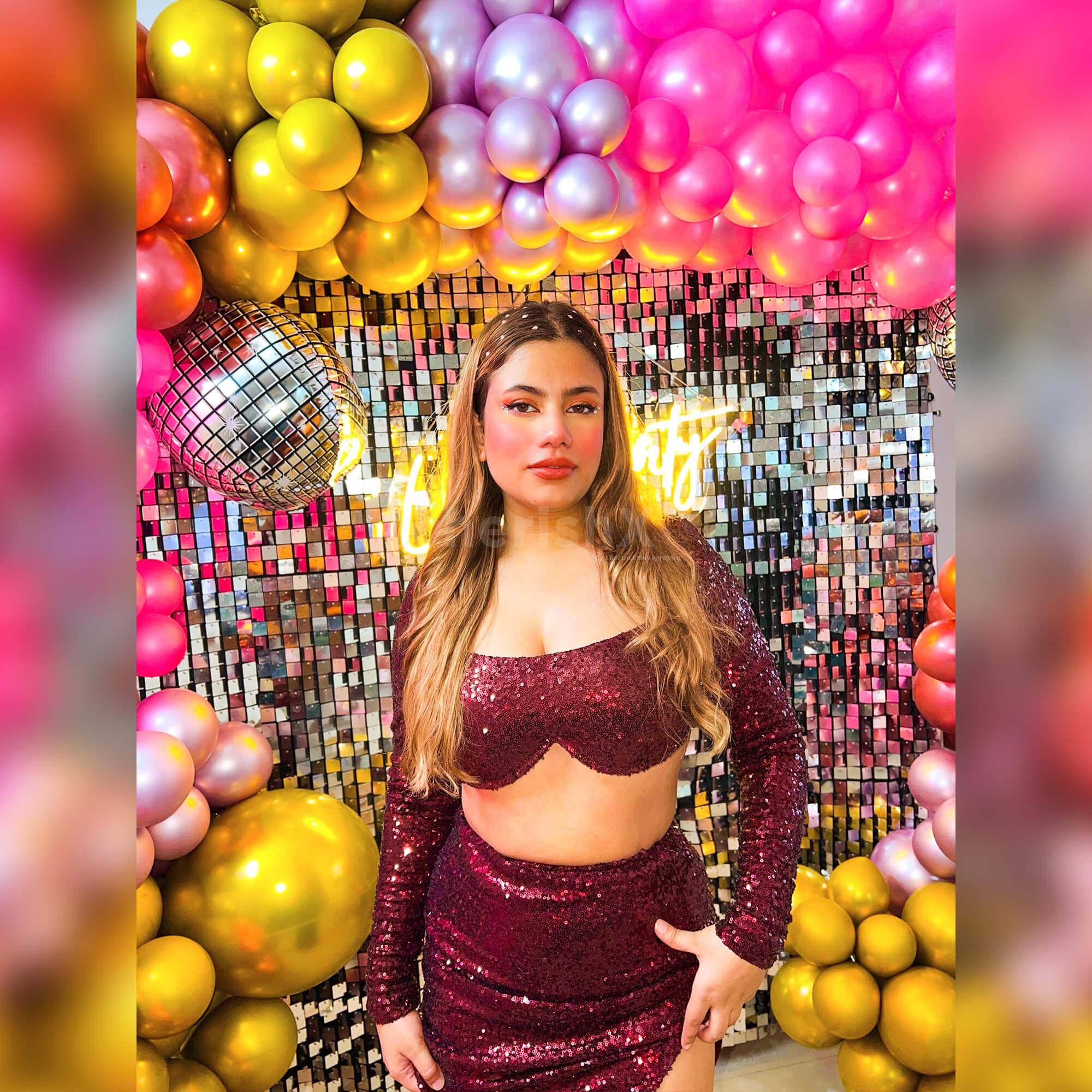 From the glistening backdrop to the vibrant metallic balloons, we've curated an aesthetic that's ready to make your celebration truly shine.