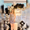Black & Silver Balloon Arch Backdrop