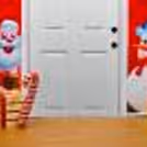 Enchanting Jingle Bell Entrance Decoration featuring Golden Snowflakes, Pixel LED Lights, and a whimsical Candy Foil Balloon.