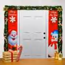 Captivating Christmas backdrop with jingle bell entrance decorations.