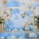 the shades of blue evoke a sense of calm, anticipation, and joy.