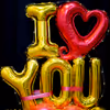 Golden 'I & YOU' Foil Balloons in Romantic Balloon Arrangement