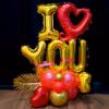 Red Hollow Heart Foil Balloon in I Love You Balloon Bouquet