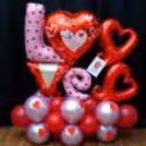 Heartfelt Love Foil Balloon in Valentine's Special Bouquet