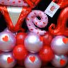 Pink Chrome & 10 Red Latex Balloons in Romantic Balloon Display