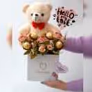 A Valentine's bucket also features delectable Ferrero Rocher chocolates