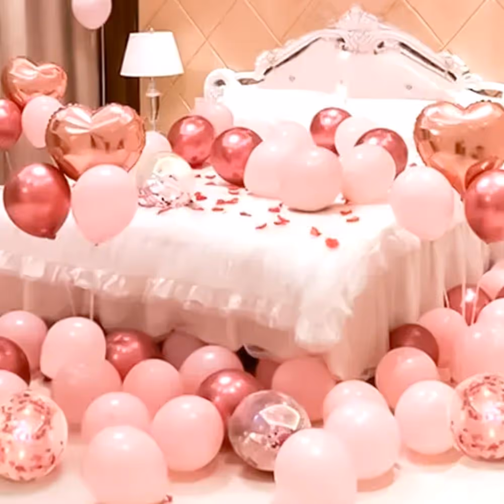 Painting your love narrative throughout the ambience in rose gold ink